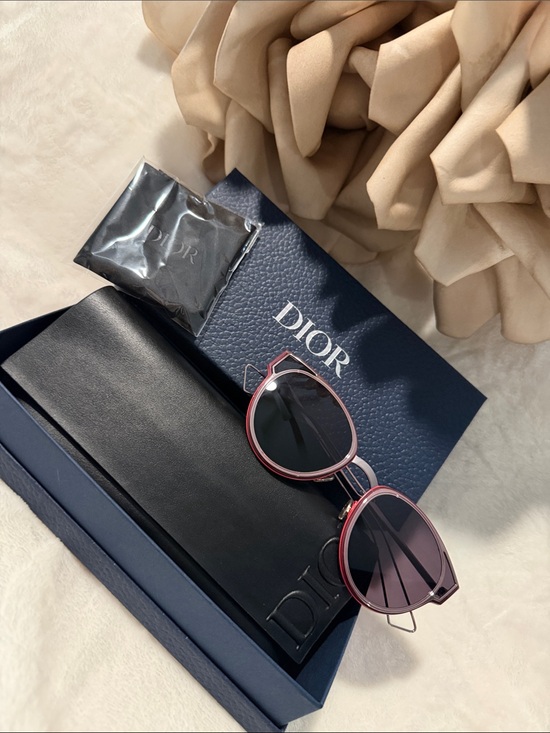 Dior Accessories - Christian Dior Sculpt Pink Cat Eye Sunglasses w/ Box, Case & Cloth